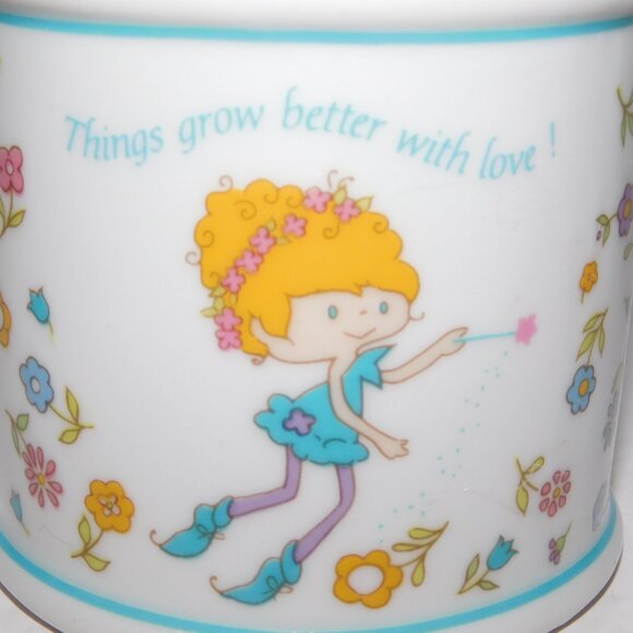 Vintage 80s Herself the Elf Apothecary Fine Porcelain Lidded Trinket Jar Japan - Picture 2 of 7